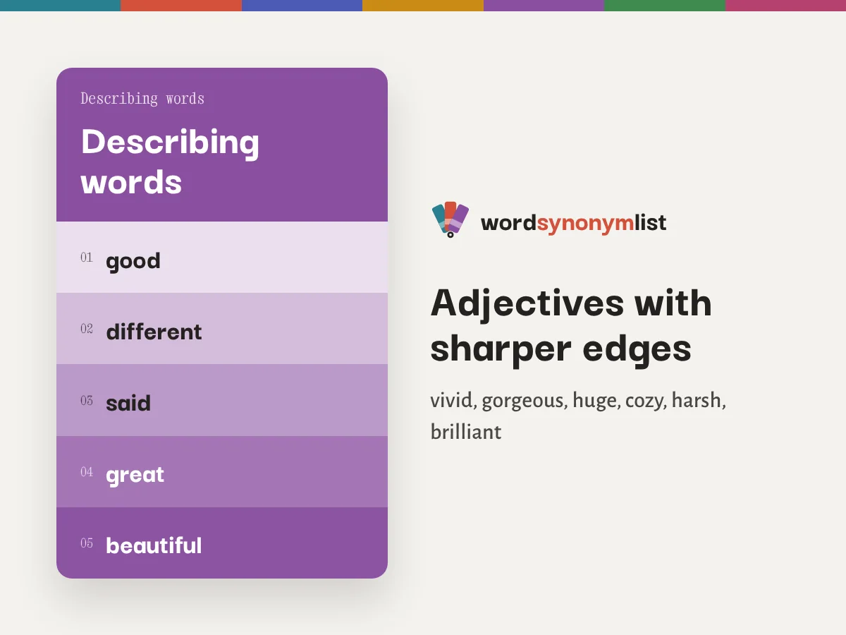 Adjectives with sharper edges